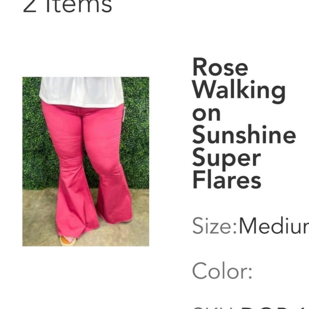 Zenana pink flares sizes medium new with tags